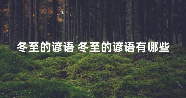 冬至的谚语 冬至的谚语有哪些